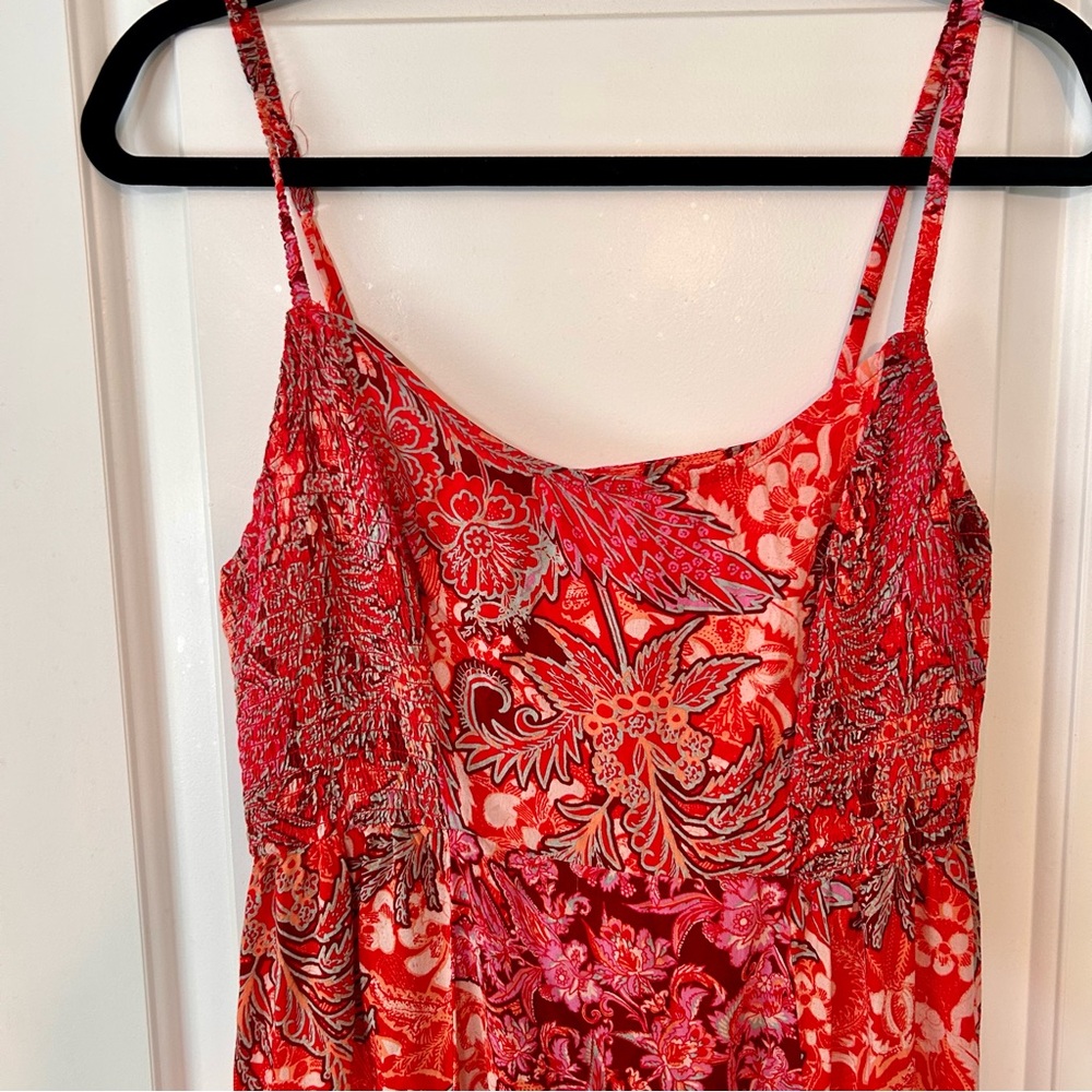 Free People Intimately Forever Yours Smocked Slip Dress Size Large Boho Floral - Picture 6 of 12